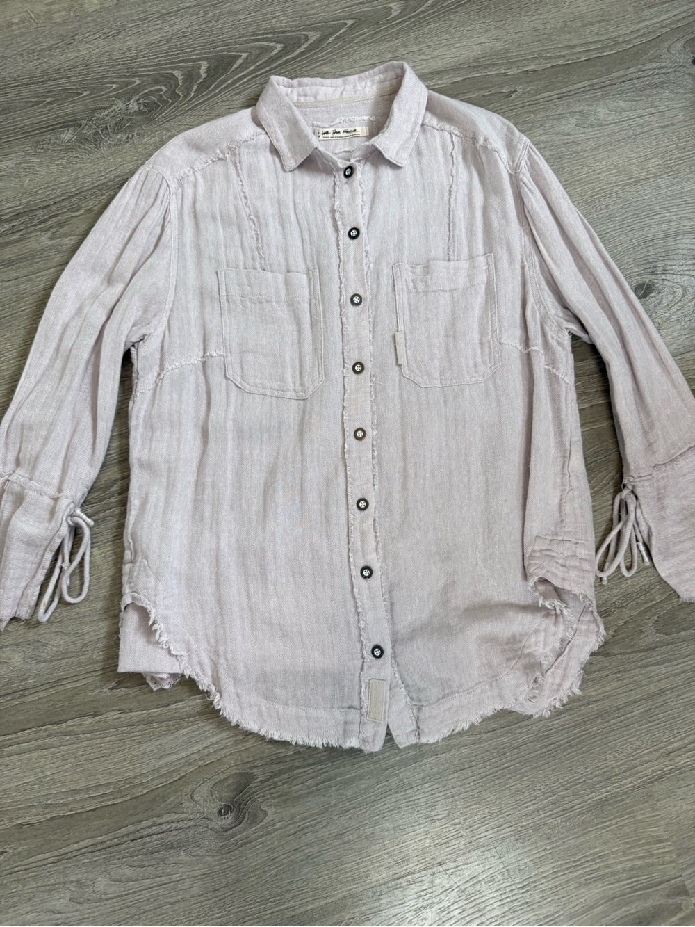 We The Free Button-Down Shirt - Soft Oversized frayed distressed
